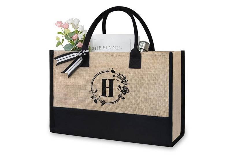 MODFU Einkaufsshopper Arbeitstasche Damen Jute Canvas Tote, 21 l, für Freizeit Arbeit Business Schule Büro Party Spaziergang von MODFU