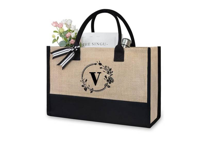 MODFU Einkaufsshopper Arbeitstasche Damen Jute Canvas Tote, 21 l, für Freizeit Arbeit Business Schule Büro Party Spaziergang von MODFU