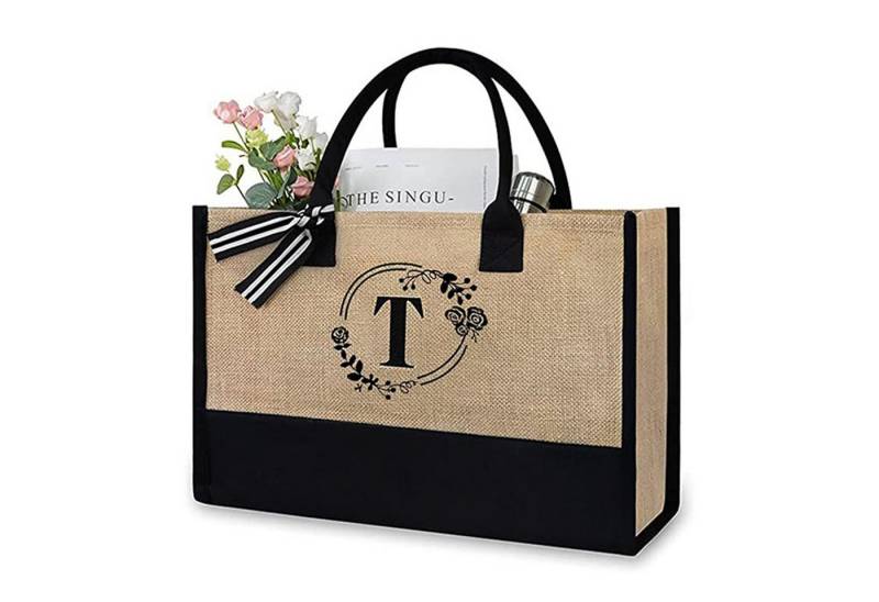 MODFU Einkaufsshopper Arbeitstasche Damen Jute Canvas Tote, 21 l, für Freizeit Arbeit Business Schule Büro Party Spaziergang von MODFU