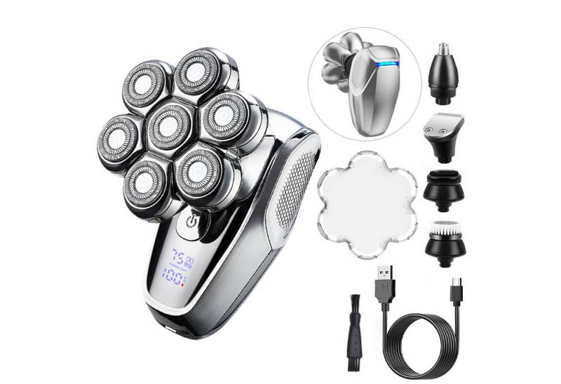 MODFU Elektrorasierer Herren Rasierapparat Nasenhaartrimmer Bartschneider, Präzisionstrimmer, All in 1 Haarschneider Detail-Trimmer mit LED-Anzeige, Mit 5 Aufsätzen IPX7 wasserdicht Nass Trocken Rasur von MODFU
