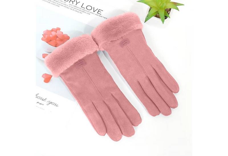 MODFU Fleecehandschuhe Touchscreen-Handschuhe Winterhandschuhe mit Plüschfutter (Einheitsgröße mit Zeigefinger Touch Funktion, 1-St., Warm bequem und touchscreenfähig) für Outdoor Wandern Radfahren Winterspaziergänge von MODFU