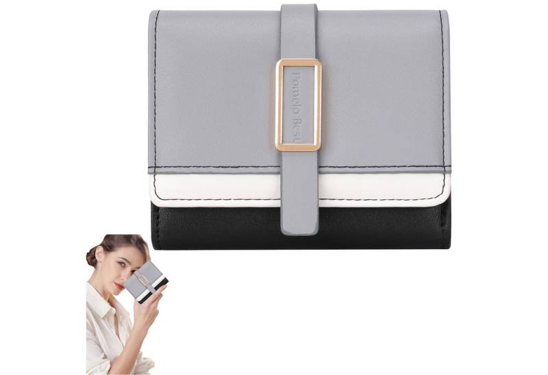 MODFU Geldbörse Kurz Portemonnaie Handytasche Münzfach Geldbeutel (Frauen Handtasche Ledergeldbörse Brieftasche mit 5 Kartenfächer, Slim Wallet, Kreditkartenetui, Kartenetui, Kartenhalter), NFC RFID-Schutz mit Münzfach Groß 10.5 x 9.5 x 3.5cm von MODFU