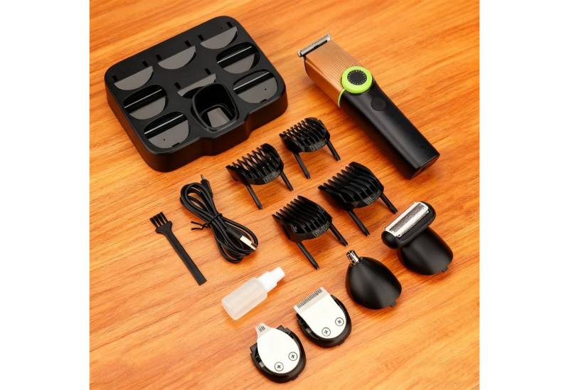 MODFU Haarschneider 5-in-1 Elektrorasierer für Herren Präziser Haarschneider, Edelstahl-T-Klinge LED-Anzeige magnetische Wechselklinge Wasserdicht, kompletter Familien-Pflegeausstattung für Barthaar Kopfhaar Friseure von MODFU