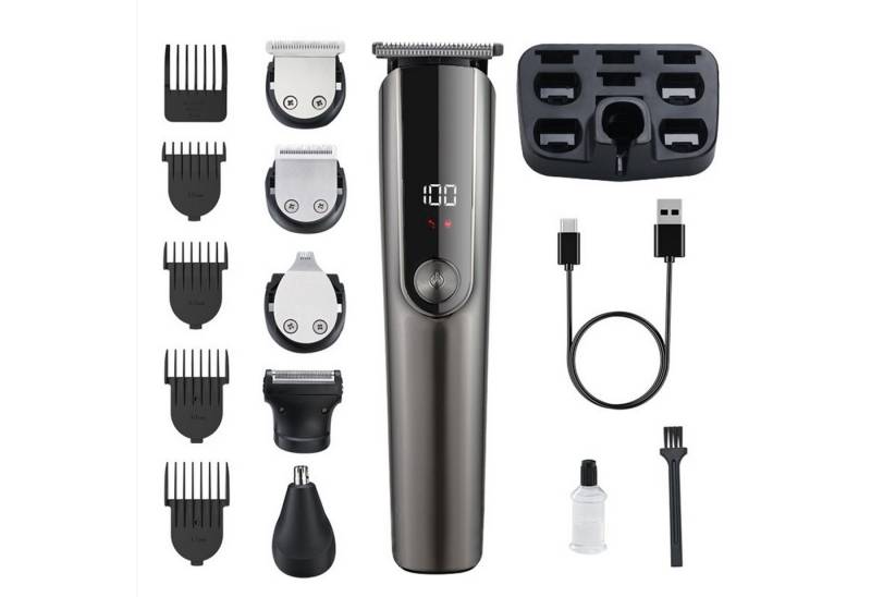 MODFU Haarschneider 5-in-1 Multifunctional Beard and Hair Trimmer Set, USB Wiederaufladbar Rasierer Elektrisch mit 5 Scherkopf, IPX7 wasserdicht Leiser Motor Bart- und Körperpflegeset für Herren von MODFU