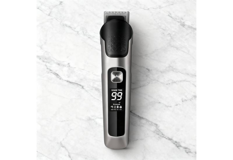 MODFU Haarschneider 6-in-1 Haartrimmer Set Haarschneidemaschine, mit intelligenter Digitalanzeige R-Klinge verstellbarem Kamm, Haarschneideset Wasserdichter für Barthaar Kopfhaar Friseure usw von MODFU