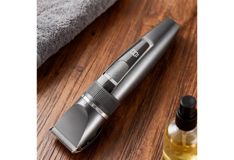 MODFU Haarschneider Haartrimmer Präzisionstrimmer Männerhaarschneider, mit LED-Display abnehmbarer waschbarer Klinge und 4 Aufsteckkämmen, mit Edelstahl-Keramikklinge leisem Hochleistungsmotor von MODFU