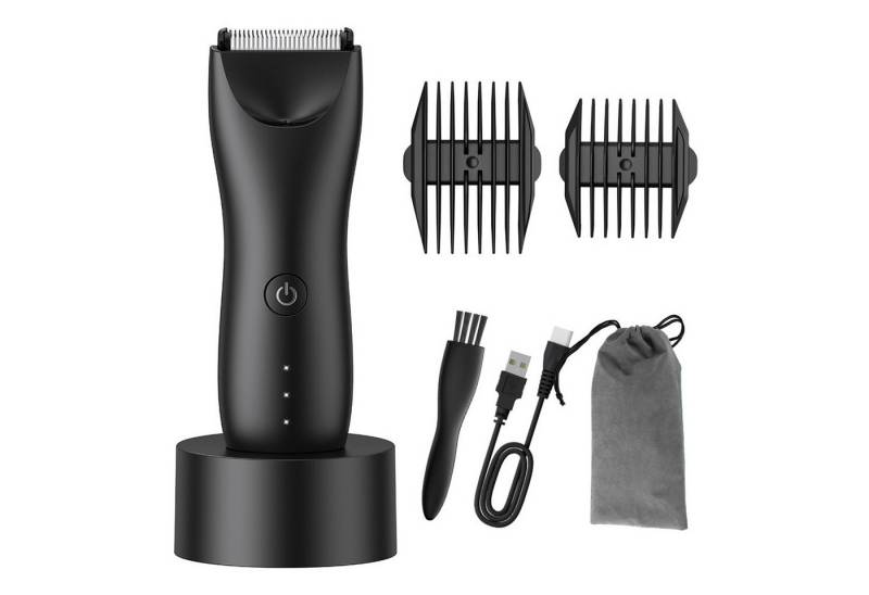MODFU Elektrokörperrasierer Herren Intimate Trimmer Intimrasierer Körperrasierer, Aufsätze: 1, Präzisionstrimmer, profi Körperhaartrimmer IPX7 wasserdicht mit LED-Licht USB Ladestation, Intimate Haarschneider kabellos Nass- und Trockenanwendung mit 2 Kämme von MODFU