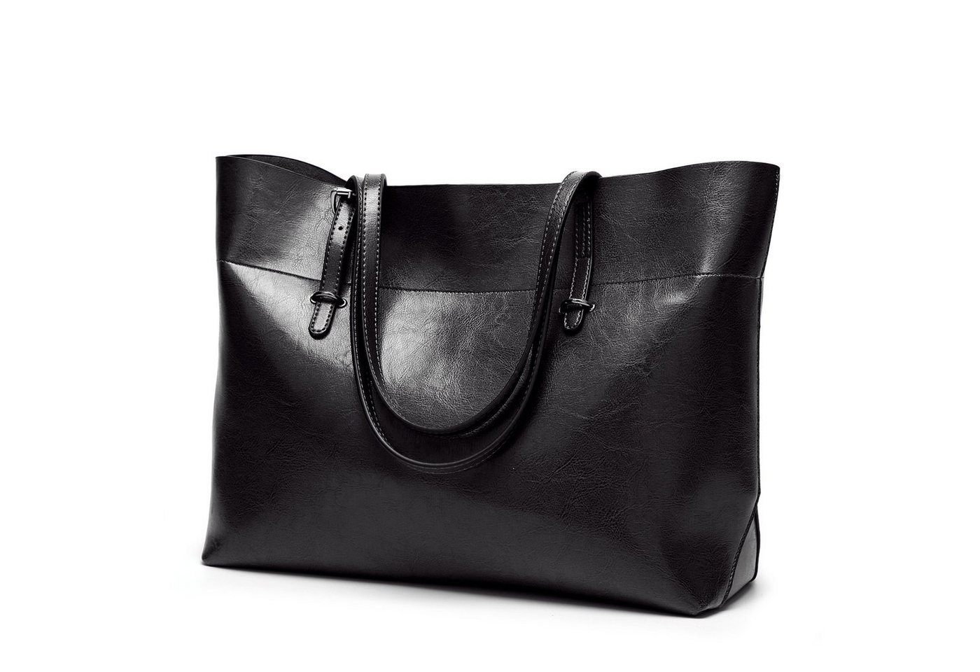 MODFU Handtasche Damen Tragetasche Groß Shopper Tasche Schultertasche Wasserdichte (Kunstleder Henkeltaschen mit Reißverschluss Arbeitstasche Ledertasche, 1-tlg., Unitasche, Top Griff, 35x27x13 cm, Vintage), für Damen Jungen Freizeit Arbeit Business Schule Büro Reisen von MODFU