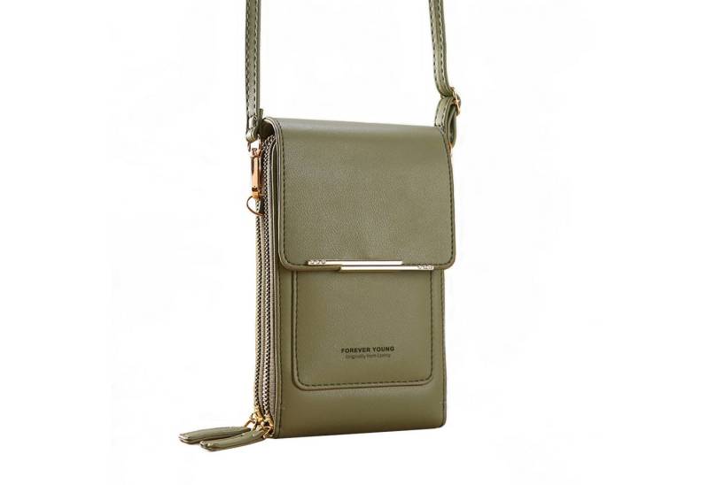 MODFU Handytasche Damen Schultertasche Leder Kleine Handy Umhängetasche Tasche Geldbörse (Reisepass Tasche Anti-Diebstahl mit verstellbar abnehmbar Schultergurt, 1-tlg., für Handy unter 6,5 Zoll, Cross-Body Brieftasche, mit Credit Card Slots), mit vielen Kartenfächer 2 Reißverschluss Beutel durchsichtigem Fenster von MODFU