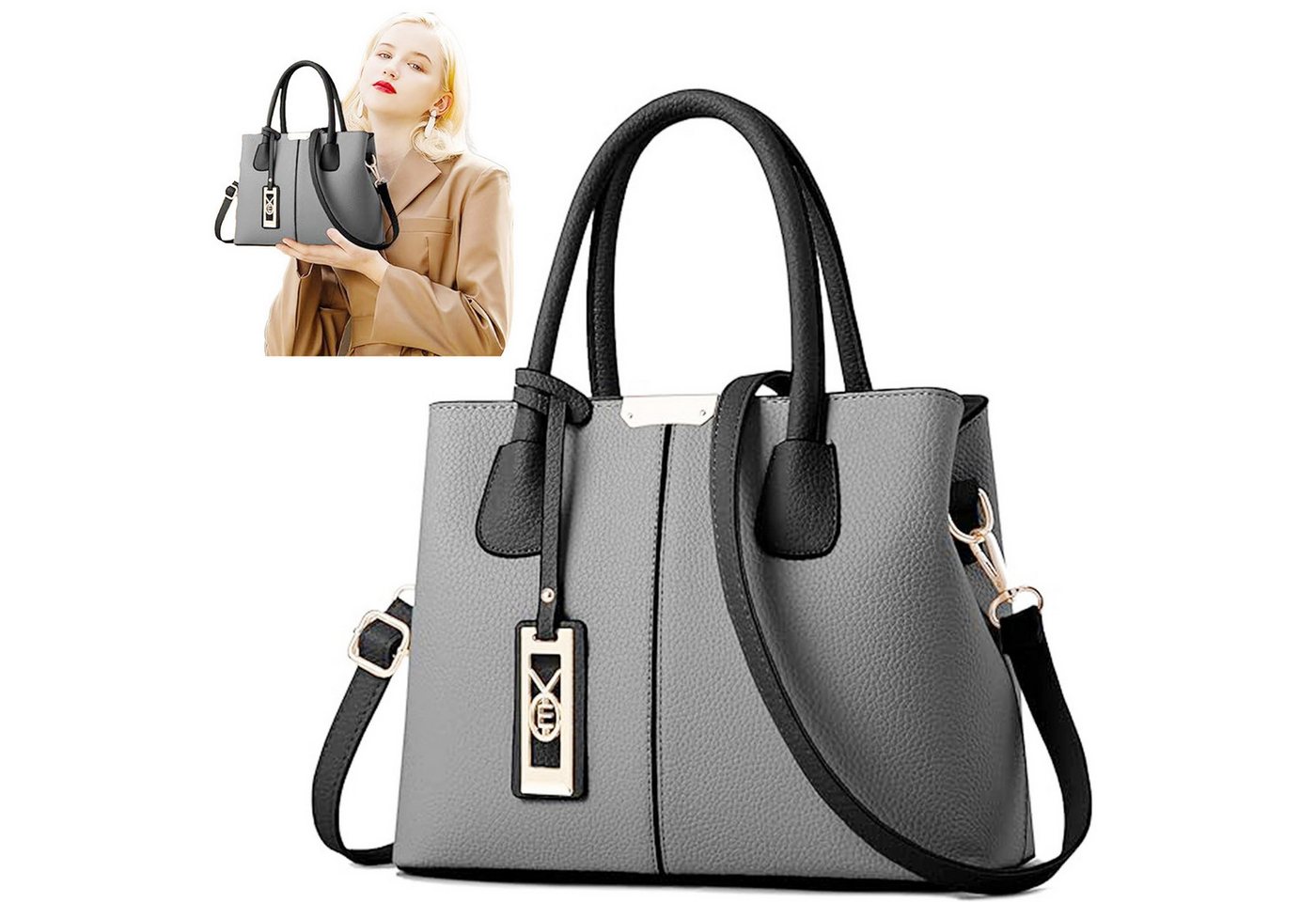 MODFU Henkeltasche Handtasche Umhängetasche Tragetasche Aktentasche (Schultertasche Arbeitstasche Messenger-Tasche Top Griff Schultergurt, Freizeittasche, Unitasche, Bürotasche, Kunstleder, 31x23x13 cm), für Frau Frauen Jungen Freizeit Arbeit Business Schule Büro Reisen usw MODFU Henkeltasche Handtasche Umhängetasche Tragetasche Aktentasche (Schultertasche Arbeitstasche Messenger-Tasche Top Griff Schultergurt, Freizeittasche, Unitasche, Bürotasche, Kunstleder, 31x23x13 cm), für Frau Frauen Jungen Freizeit Arbeit Business Schule Büro Reisen usw von MODFU