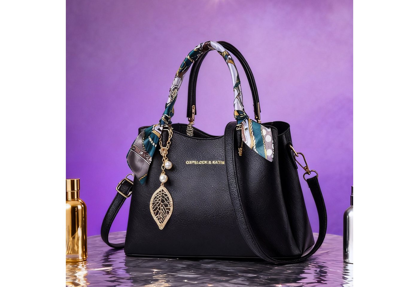 MODFU Henkeltasche Handtasche Umhängetasche Tragetasche Aktentasche Tasche Damen (abnehmbarer Schulterriemen vielseitig tragbar Alltags Business-Tasche, 1-tlg., 3 Hauptfächer Reißverschluss- und Handyfach), Vielseitig für Alltag Partys Geschäftstermine und stilvolles Geschenk von MODFU