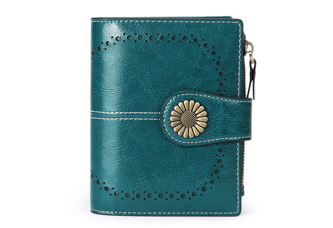 MODFU Kartenetui Damen Kreditkartenetui Card Holder Kartenhalter Visitenkartenetui kurz (aus Kunstleder mit 16 Kartenfächer und Münzfach Reißverschluss, Bifold Wallet, Geldbeutel, Geldbörse, Frauen, Tragbar, RFID-Schutz), für Kreditkarte EC Karte Bank Karte Personalausweis Visitenkarten usw von MODFU