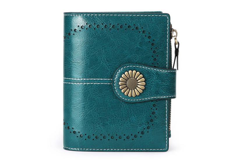 MODFU Kartenetui Damen Kreditkartenetui Card Holder Kartenhalter Visitenkartenetui kurz (aus Kunstleder mit 16 Kartenfächer und Münzfach Reißverschluss, Bifold Wallet, Geldbeutel, Geldbörse, Frauen, Tragbar, RFID-Schutz), für Kreditkarte EC Karte Bank Karte Personalausweis Visitenkarten usw von MODFU