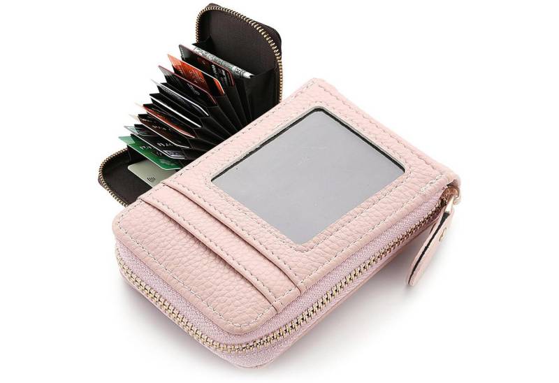 MODFU Kartenetui Geldbörse Kreditkartenetui Portemonnaie RFID Geldbeutel (8x12x2,5 cm mit 10 Kartenfächer 2 Geldscheinfächern 1 Ausweisfenster, 1-tlg., Slim Walle, Geldbeutel, Geldbörse, Tragbar, Portemonnaie), für Kreditkarte EC Karte Bank Karte Personalausweis Visitenkarten usw von MODFU