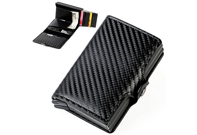 MODFU Kartenetui Portemonnaie Geldbeutel Geldbörse RFID Kreditkartenetui (Herren Frauen Handtasche Ledergeldbörse Brieftasche 14 Kartenfächer, Slim Wallet, Kreditkartenetui, Kartenetui, Kartenhalter), NFC RFID-Schutz 9.5cm x 6.5cm x 2.5cm von MODFU