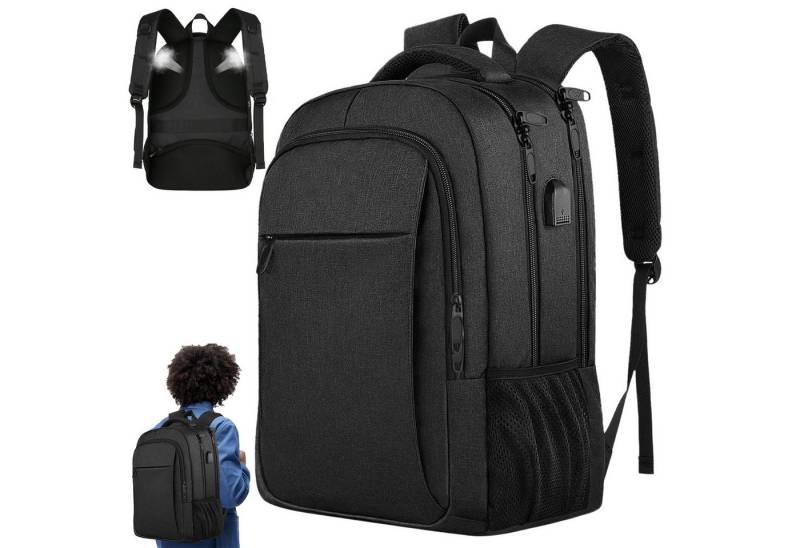 MODFU Laptoprucksack Businesstasche wasserabweisend Arbeitstasche (Laptop Notebook Tasche Schule Uni Rucksack, Anti-Diebstahl, mit USB-Lade-Anschluss, Backpack mit Laptopfach), Herren Damen Jungen Teenager Freizeit Arbeit Reisen von MODFU
