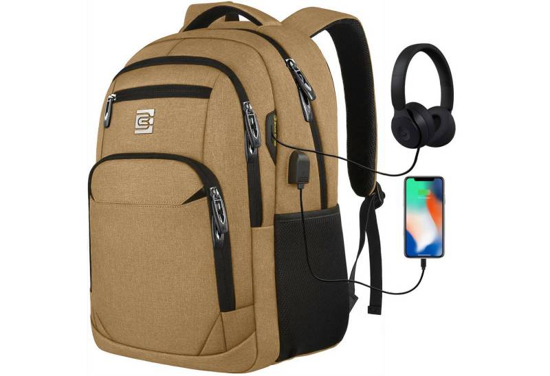 MODFU Laptoprucksack Laptop Rucksack Rucksäcke Schulrucksack Laptoptasche Wasserbeständig (Laptop Notebook Tasche Schule Uni Rucksack Freizeitrucksack, Sportrucksack, mit USB-Anschluss, Anti-Diebstahl, Backpack mit Laptopfach), Herren Damen Jungen Teenager Freizeit Arbeit Business Reisen von MODFU