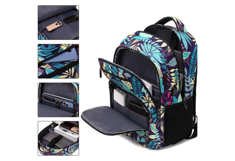 MODFU Laptoprucksack Schulrucksack Laptoptasche Freizeittasche Rucksäcke (Laptop Notebook Tasche Schule Uni Rucksack, 1-tlg., Sportrucksack, mit USB-Anschluss, Anti-Diebstahl, Backpack mit Laptopfach), fur Herren Damen Jungen Teenager Freizeit Arbeit Business Reisen von MODFU