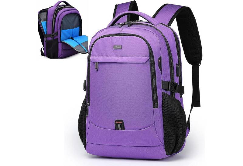 MODFU Laptoprucksack Laptoptasche Schulrucksack Rucksäcke Wasserbeständig Freizeittasche (Laptop Notebook Tasche Schule Uni Rucksack, Sportrucksack, mit USB-Anschluss, Anti-Diebstahl, Backpack mit Laptopfach), Herren Damen Jungen Teenager Freizeit Arbeit Business Reisen von MODFU