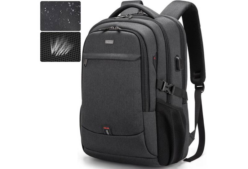 MODFU Laptoprucksack Laptoptasche Schulrucksack Rucksäcke Wasserbeständig Freizeittasche (Laptop Notebook Tasche Schule Uni Rucksack, Sportrucksack, mit USB-Anschluss, Anti-Diebstahl, Backpack mit Laptopfach), Herren Damen Jungen Teenager Freizeit Arbeit Business Reisen von MODFU