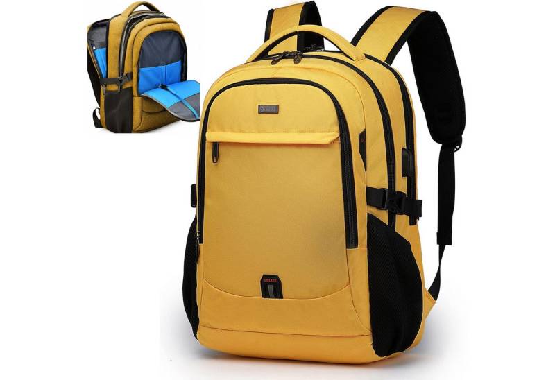 MODFU Laptoprucksack Laptoptasche Schulrucksack Rucksäcke Wasserbeständig Freizeittasche (Laptop Notebook Tasche Schule Uni Rucksack, Sportrucksack, mit USB-Anschluss, Anti-Diebstahl, Backpack mit Laptopfach), Herren Damen Jungen Teenager Freizeit Arbeit Business Reisen von MODFU