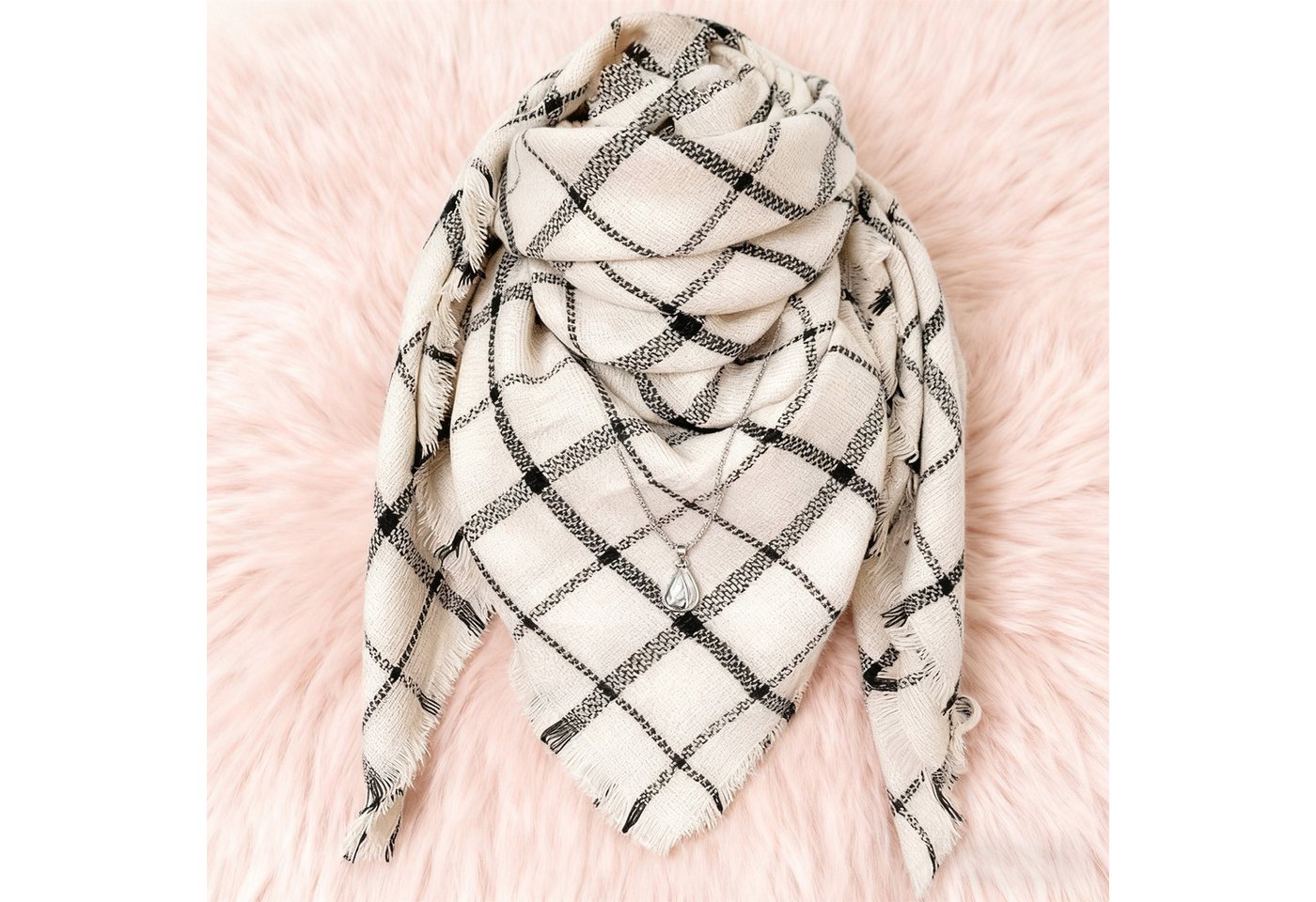 MODFU Modeschal Großer Damenschal Winterschal Umschlagtuch Schal, (Klassisches Karomuster vielseitig als Schal oder Stola nutzbar, 1-St. Ideal kombinierbar mit Mänteln Jeans und Strickmode), Stilvolles Geschenk für Familie und Freunde von MODFU