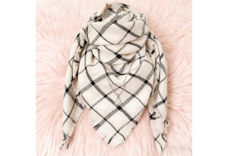 MODFU Modeschal Großer Damenschal Winterschal Umschlagtuch Schal, (Klassisches Karomuster vielseitig als Schal oder Stola nutzbar, 1-St. Ideal kombinierbar mit Mänteln Jeans und Strickmode), Stilvolles Geschenk für Familie und Freunde von MODFU