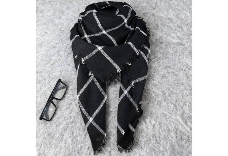 MODFU Modeschal Großer Damenschal Winterschal Umschlagtuch Schal, (Klassisches Karomuster vielseitig als Schal oder Stola nutzbar, 1-St. Ideal kombinierbar mit Mänteln Jeans und Strickmode), Stilvolles Geschenk für Familie und Freunde von MODFU