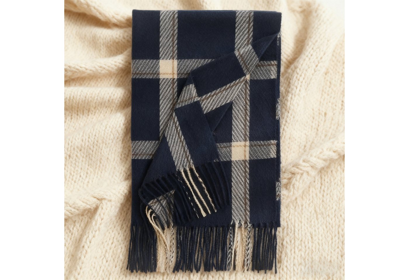 MODFU Modeschal Großer Damenschal Winterschal Umschlagtuch Schal, (kann als Schultertuch Decke oder Poncho verwendet werden, 1-St. Perfektes Geschenk für Damen, 196 x 64 cm), Großer Damenschal mit klassischem Karomuster für elegante Outfits von MODFU