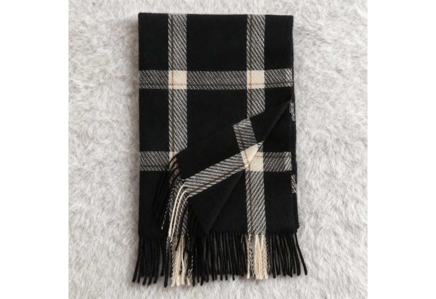 MODFU Modeschal Großer Damenschal Winterschal Umschlagtuch Schal, (kann als Schultertuch Decke oder Poncho verwendet werden, 1-St. Perfektes Geschenk für Damen, 196 x 64 cm), Großer Damenschal mit klassischem Karomuster für elegante Outfits von MODFU