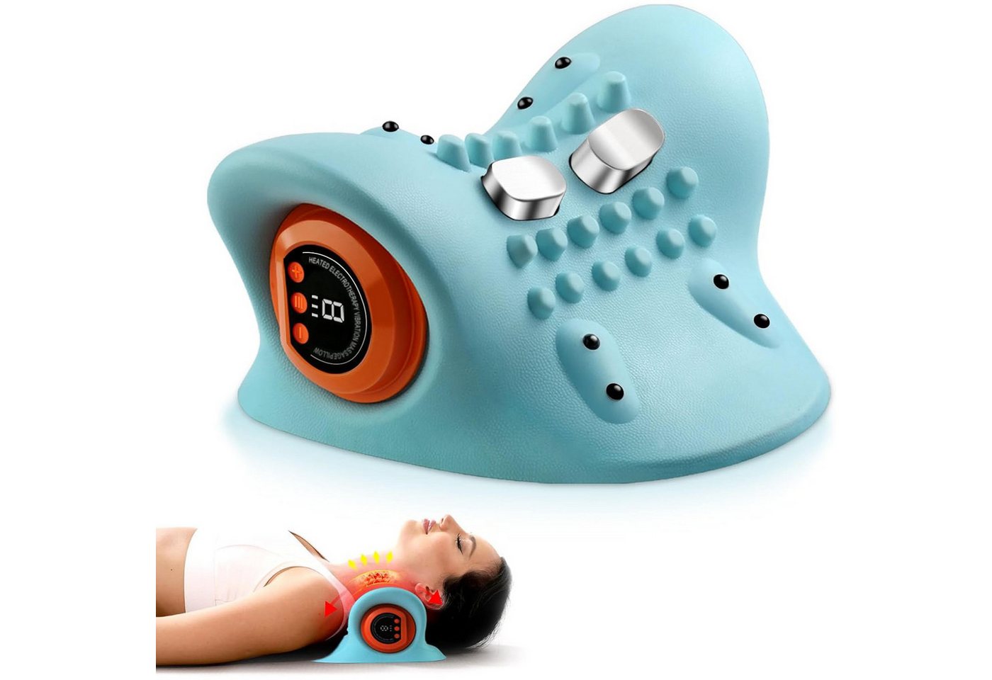 MODFU Nacken-Massagegerät Massager Schulter- und Rückenmassagegerät, Nacken- und Schulter-Massagegerät mit Vibration Magnetfeld 1-tlg., mit 3 Modi 6 Intensitätsstufen, Massagehilfe gegen Verspannungen, Geschenkidee für Büro Zuhause Reisen von MODFU