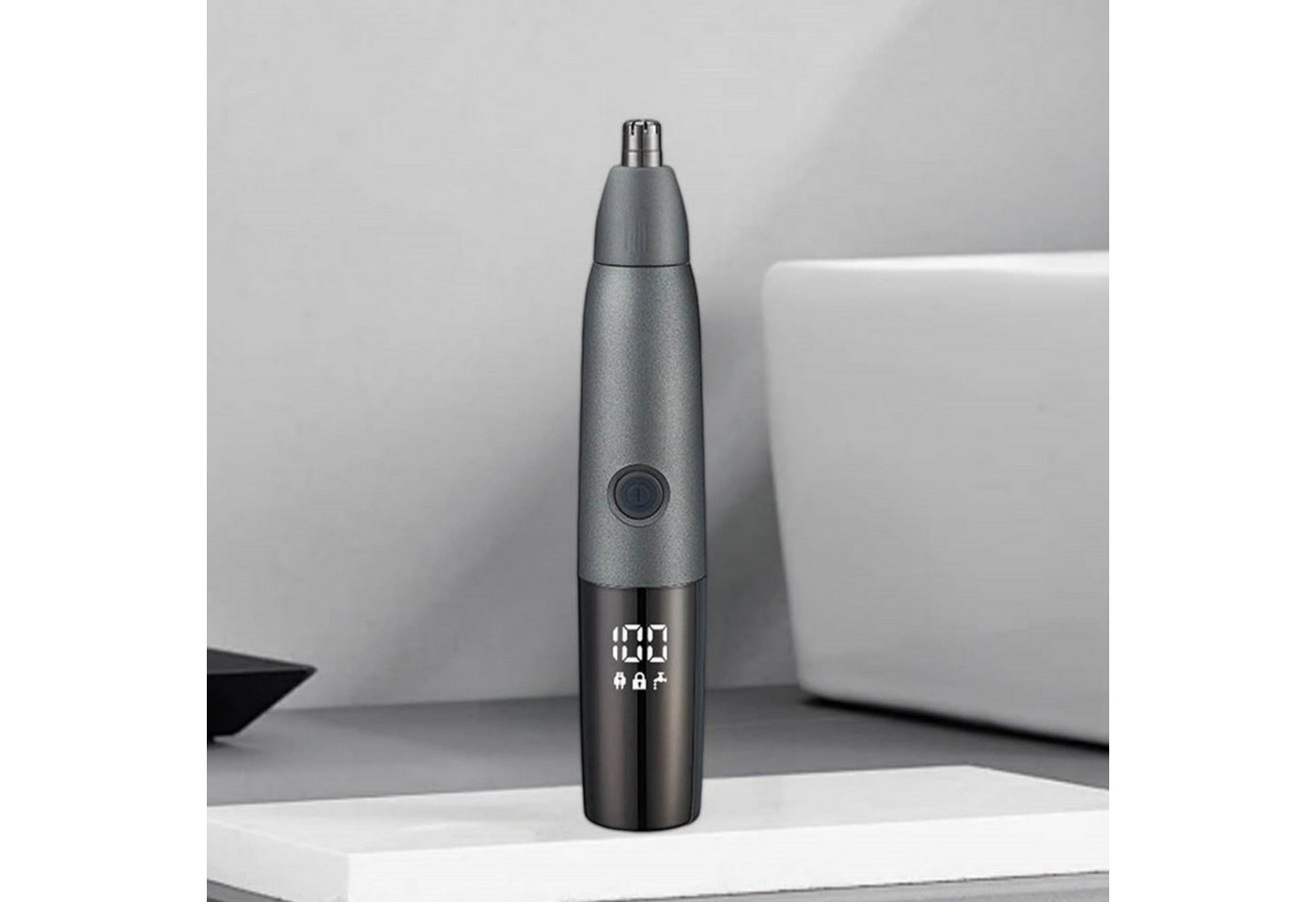 MODFU Nasenhaartrimmer 3-in-1 Elektrischer Gesichtstrimmer Haartrimmer Barttrimmer, Gesichtstrimmer mit LED Akku‑Anzeige USB Wiederaufladbar, schmerzfreier Augenbrauen und esichtshaartrimmer für Männer Frauen von MODFU