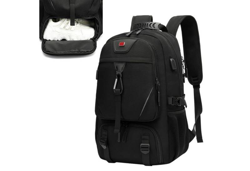 MODFU Reiserucksack Businessrucksack Schulrucksack mit Schuhfach (Handgepäck mit Laptopfach Trolleygurt Anti-Diebstahl-Tasche, 1-tlg., USB-Lade-Anschluss, Wasserabweisender), für Herren Damen Reisen Arbeit Sport Outdoor von MODFU