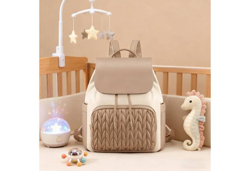 MODFU Rucksack Reiserucksack Cityrucksack Freizeitrucksack Stylischer Baby-Tasche (mit 1 Hauptfach 2 Seitentaschen und 1 Fronttasche, 1-tlg., mit Quilt-Design und Diebstahlschutz-Tasche), Wasserdichter Damen-Mini-Rucksack für Alltag Reisen Schule von MODFU