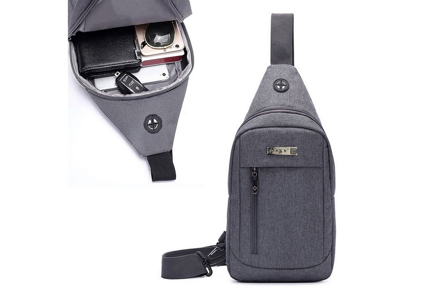 MODFU Schultertasche Brusttasche Rucksack Umhängetasche Sling Bag Handytasche (Herren Damen Geldgürtel Sport Tasche Groß 20 x 32 x 12 cm, 1-tlg., Handytasche, Unisex, mit Kopfhörer-Loch, Sporttasche), für Outdoor Camping Reisen Wandern Radfahren Multipurpose Tagepacks MODFU Schultertasche Brusttasche Rucksack Umhängetasche Sling Bag Handytasche (Herren Damen Geldgürtel Sport Tasche Groß 20 x 32 x 12 cm, 1-tlg., Handytasche, Unisex, mit Kopfhörer-Loch, Sporttasche), für Outdoor Camping Reisen Wandern Radfahren Multipurpose Tagepacks von MODFU