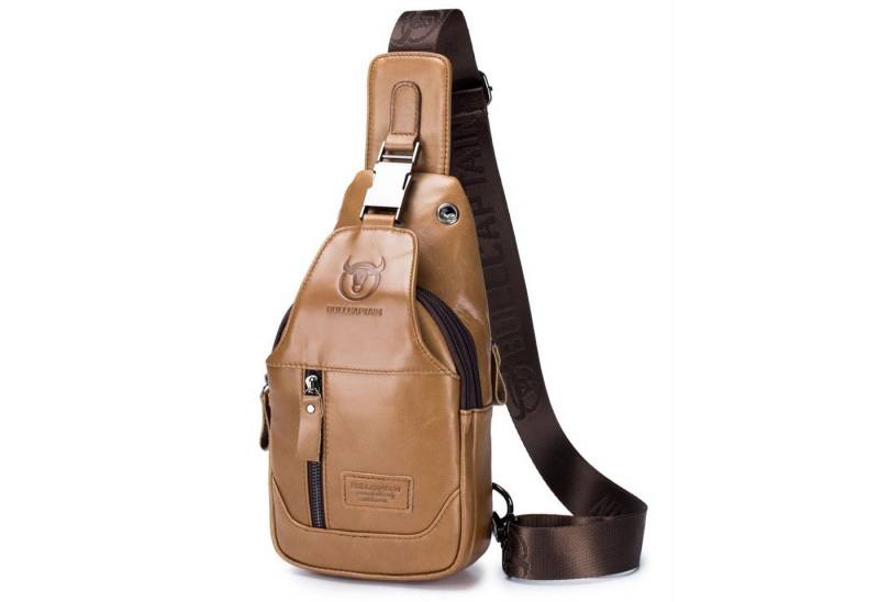 MODFU Schultertasche Brusttasche Sling Schulter Rucksäcke Crossbody Umhängetasche (aus Kunstleder Herren und Damen 16 x 28 x 9 cm, Geldgürtel, Anti-Diebstahl), für Outdoor Camping Reisen Wandern Radfahren Multipurpose Tagepacks von MODFU