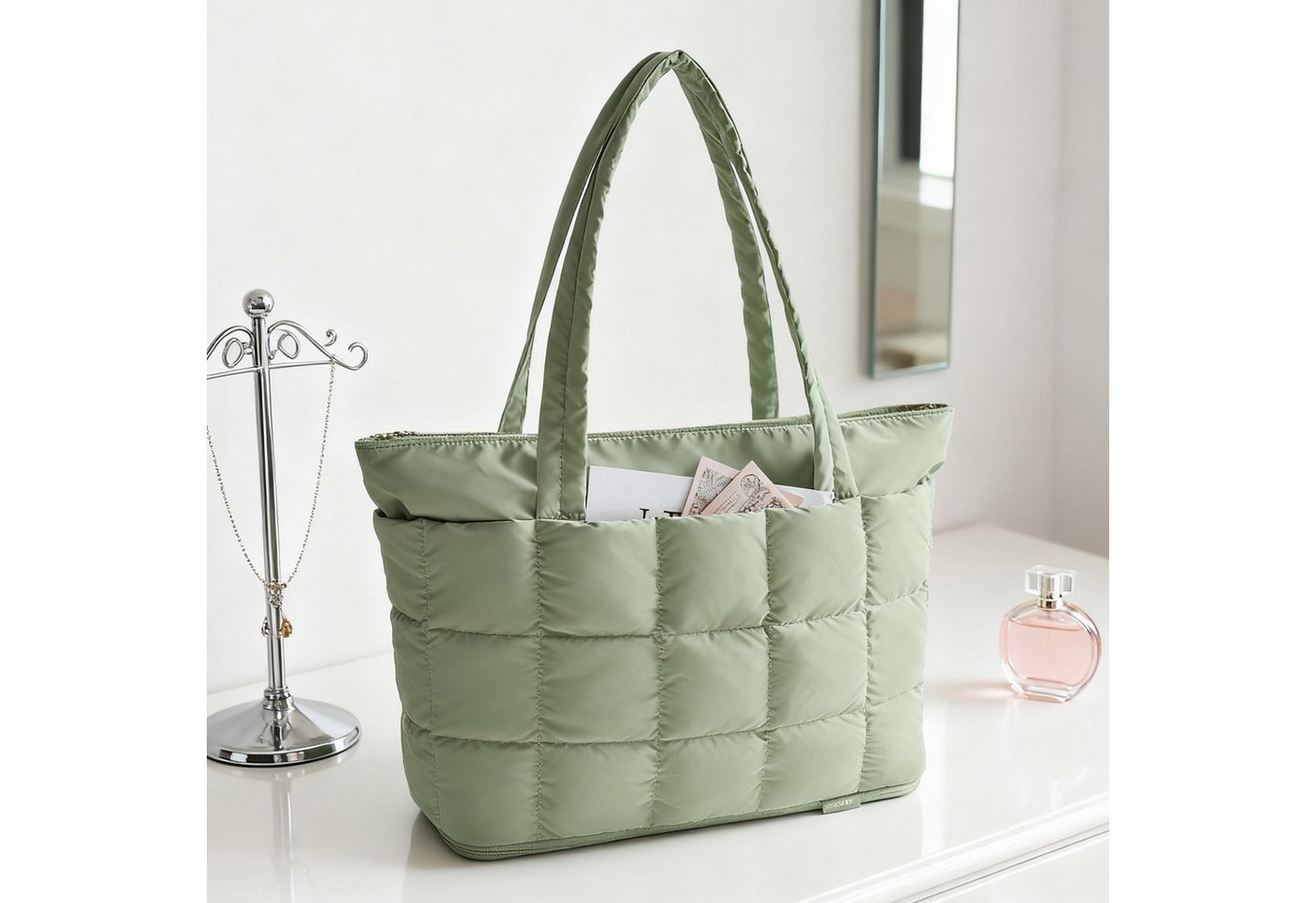 MODFU Schultertasche Reisetasche Handgepäck Tasche Weekender Schultertasche Sporttasche (Erweiterbare 22-28L mit leicht zugänglichen Fächern, 1-tlg., mit Trolley-Gurt Laptopfach 15,6" wasserabweisend), multifunktional für Reisen Sport und Alltag von MODFU