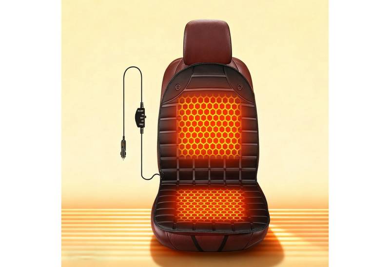 MODFU Sitzheizkissen beheiztes Sitzkissen Auto und Büro Autositz-Heizkissen Sitzheizung, Schnellaufheizendes Heizkissen mit Temperaturregelung 30–65°C 1-tlg., rutschfestem Design und langlebigen elastischen Gurten, Vielseitig einsetzbar für Auto Büro oder Zuhause von MODFU