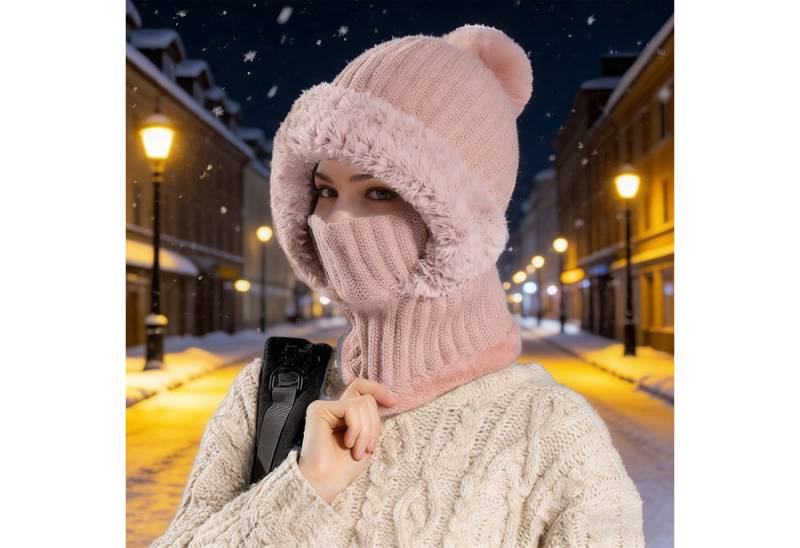 MODFU Strickmütze Wärmeisolierende Unisex-Wintermütze Multifunktions-Kapuzenmaske (Atmungsaktiv elastisch und windabweisend für komfortablen Schutz, 1-St., Multifunktional nutzbar als Kapuze Halswärmer oder Ohrschutz) Perfekt für Wintersport Radfahren Arbeiten im Freien Reisen Alltag von MODFU