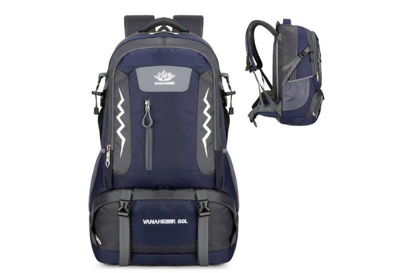 MODFU Wanderrucksack 60L Trekkingrucksack Wasserdicht Reiserucksack (Campingrucksack 30 x 20 x 55 cm, 1-tlg., verstellbarer Brustgurt, mit Reflektierende Streifen), leicht ergonomisch für Wandern Trekking Camping Radfahren von MODFU