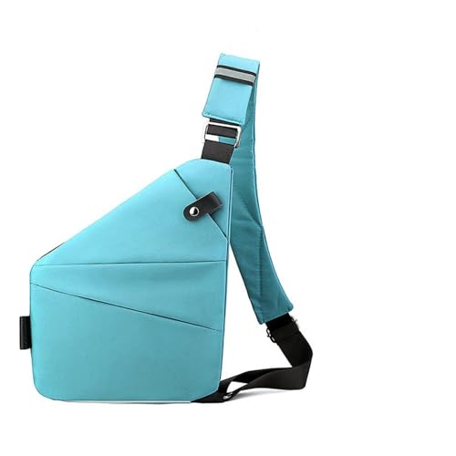 Anti-Diebstahl Reise Schultertasche, Unisex Nylon Brusttasche, Leichte Und Einfache Große Kapazität Anti-Diebstahl Schultertasche, Perfekte Reisebegleiter (Rechte Schulter,Sky Blue) von MODINK