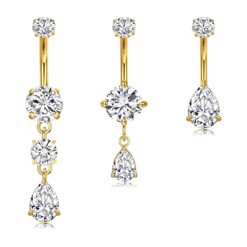 MODRSA 14G Bauchnabelpiercing Gold Bauchpiercing Edelstahl Damen 10MM Bauchnabel Piercing Körperschmuck PiercingBauchnabel Banane Barbell 3 Stück MODRSA 14G Bauchnabelpiercing Gold Bauchpiercing Edelstahl Damen 10MM Bauchnabel Piercing Körperschmuck PiercingBauchnabel Banane Barbell 3 Stück von MODRSA