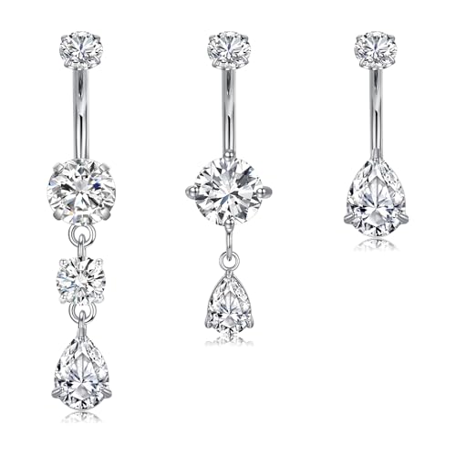 MODRSA 14G Bauchnabelpiercing Silber Bauchpiercing Edelstahl Damen 10MM Bauchnabel Piercing Körperschmuck Piercing Bauchnabel Banane Barbell 3 Stück MODRSA 14G Bauchnabelpiercing Silber Bauchpiercing Edelstahl Damen 10MM Bauchnabel Piercing Körperschmuck Piercing Bauchnabel Banane Barbell 3 Stück von MODRSA