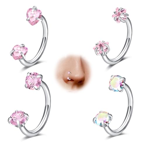 MODRSA Septum-Piercing Tragus-Piercing Women Conch-Jewellery : 20G Stainless Steel Septum Ring Silber Ohr for Zircon MODRSA Septum-Piercing Tragus-Piercing Women Conch-Jewellery : 20G Stainless Steel Septum Ring Silber Ohr for Zircon von MODRSA