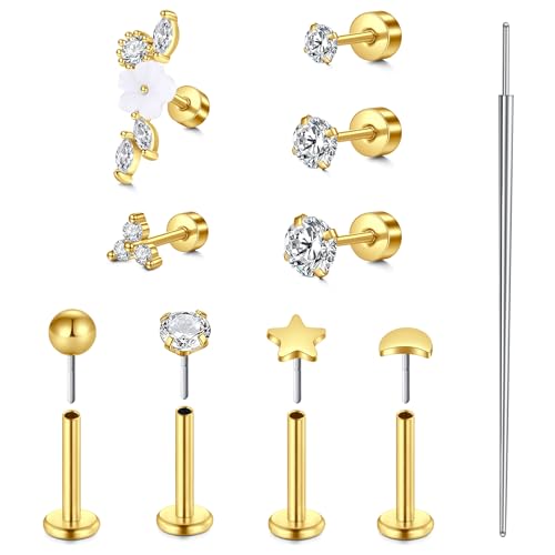 MODRSA Tragus -Piercing Conch-Piercing Women Lippenpiercing : Helix 20G silber Pierc Ohr Includes Jewellery Tools MODRSA Tragus -Piercing Conch-Piercing Women Lippenpiercing : Helix 20G silber Pierc Ohr Includes Jewellery Tools von MODRSA