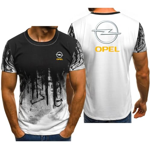 Herren T-Shirts Sportliches Workout Kurzärmeliges Shirt Für Opel Feuchtigkeitsableitendes Atmungsaktives Unterhemd Fitnessstudio Leichtes Fitness Training T-Shirts Oberteile,White-XXL von MODRYER