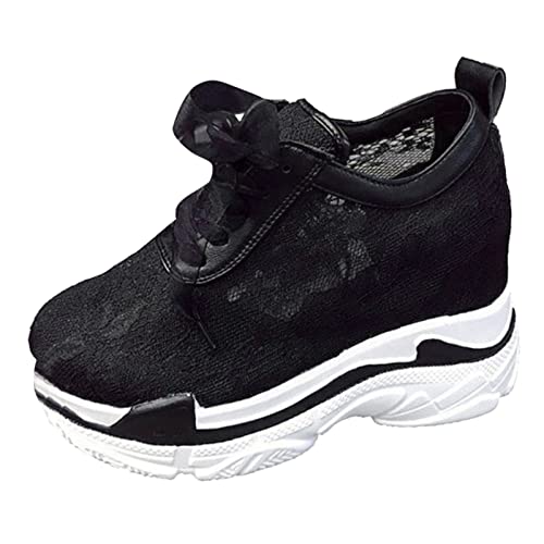 Brautschuhe Sneaker Damen Low-Cut Flache Canvas Schuhe Atmungsaktive Stoffschuhe Elegante Frauen Schnürhalbschuhe Laufschuhe Outdoor Walkingschuhe Halbschuhe von MODSGUE