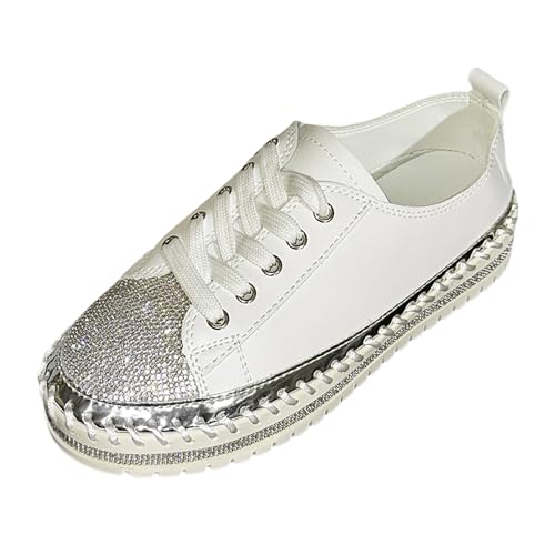 Cocktailschuhe Turnschuhe Frauen Glitzer Sneaker Paillettes Slip On Sportschuhe Basic Freizeitschuhe Bequeme Segeltuchschuhe Damen Schuhe Canvas Walkingschuhe von MODSGUE