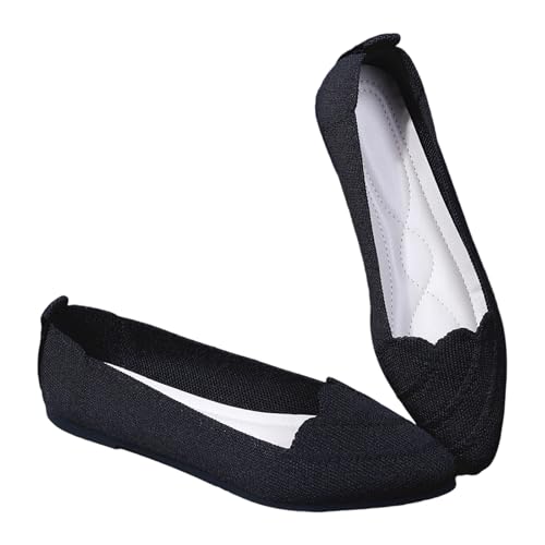 Damen Ballerinas Elegant,Flach Outdoor rutschfest Arbeitsschuhe Leichtgewicht Einzelschuhe Leicht Bequem Freizeitschuhe Spitz Flache Schuhe Basic Tanzschuhe von MODSGUE