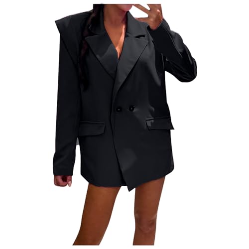 Damen Blazer Solide Anzugjacke Elegant Herbstjacke Vintage Langarm Anzugjacke Hochzeit Sakko Warme Bolero Stretch Trenchcoat Mit Taschen von MODSGUE